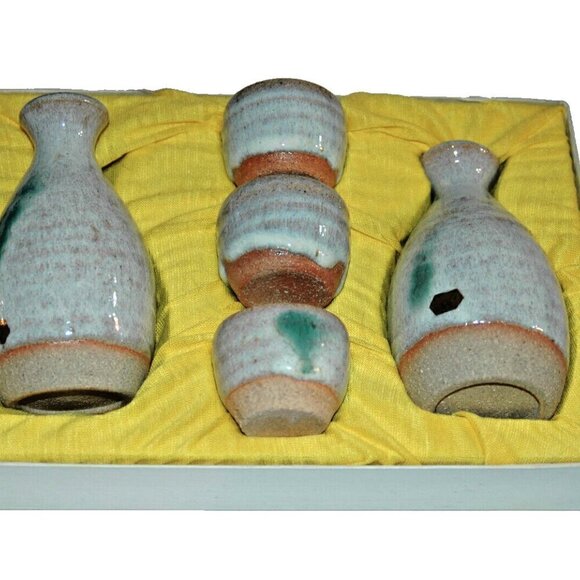 Japanese Sake Saki 5 Piece Vintage Set Made in Japan - Picture 6 of 7